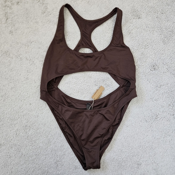 NWT Skims | Monokini Cocoa Chocolate Brown One Piece Swimsuit Womens 2X - Picture 4 of 11